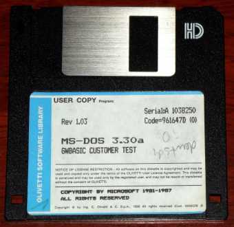 MS-DOS 3.30a Olivetti auf 3,5