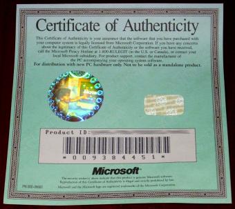 Microsoft MS-DOS 6.22 Benutzerhandbuch mit Hologramm (COA) Lizenz