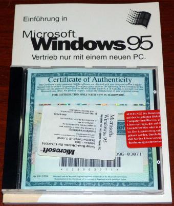Microsoft Windows 95 OEM inkl. COA & Product Key