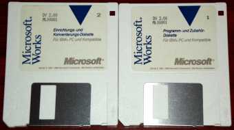 Microsoft Works auf 2 Disketten 1990