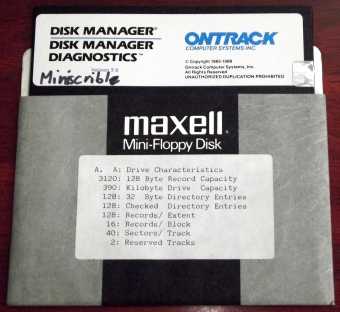 Ontrack Disk Manager Diagnostics Version 3.6 auf 5,25