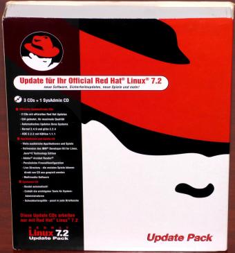 RedHat Linux 7.2 Update Pack 3 CDs & 1 SysAdmin CD Kernel 2.4.9 KDE 2.2.2 NEU/OVP 2001