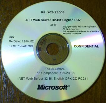 Microsoft - Confidential - HOL .Net Web Server 32-Bit English OPK RC2 2002