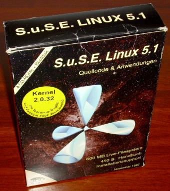 SuSE Linux 5.1 - Kernel 2.0.32, 450S. Handbuch, 4CDs, 1997