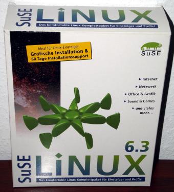 SuSE Linux 6.3 - Kernel 2.2.1.3, KDE 1.1.2, XFree86 3.3.5, 6CDs, 550S. Handbuch