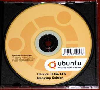Ubuntu Linux 8.04 (Hardy Heron) LTS Desktop Edition CD-ROM Linux for human beings 2008