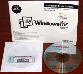 Windows Me Millenium Editon Fujitsu Siemens Computers OEM CD-ROM COA/KEY & Handbuch 2000