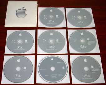 iMac Mac OS 9 Installation (Ver. 9.2.2) CD & Mac OS X Install Disc2, iMac Progamme CD & iMac Software Restore mit Mac OS 10.1.2 und 9.2.2 auf 8 CDs