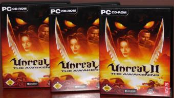 3x Unreal II - The Awakening PC CD-ROMs Epic Games/Legend Entertainment/ATARI 2002