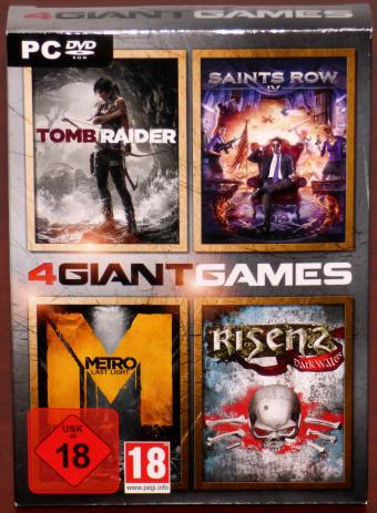 4 Giant Games Saints Row IV, Metro Last Light, Risen 2 Dark Waters, 3 DVDs OVP Deep Silver/Koch Media GmbH 2014