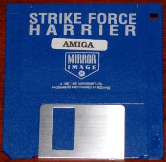 AMIGA Strike Force Harrier Diskette Mirror Image/Programmed and Designed by Rod Hyde/Mirrorsoft LTD. 1987-1991