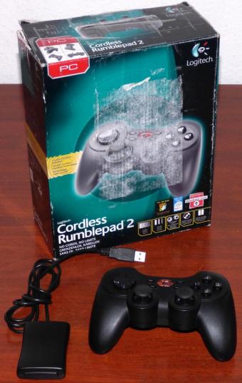 Logitech Cordless RumblePad 2 Vibration PC Gamepad inkl. 2.4GHz USB Funk Empfänger OVP