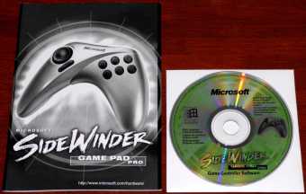 Microsoft SideWinder Game Pad Pro Handbuch & Controller Software-CD 1999