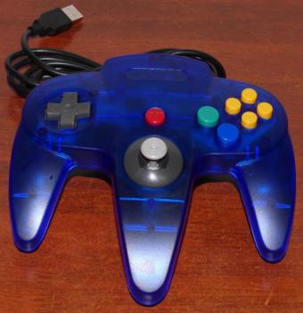 N64 Game Controller USB blau/translucent 2018