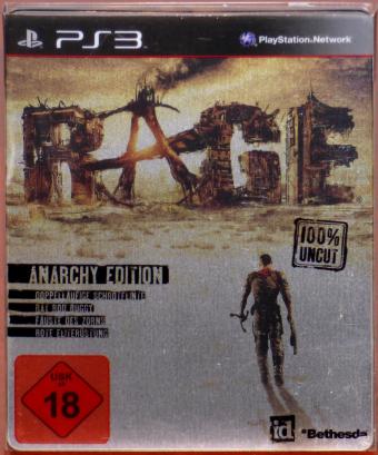 PS3 Rage Steel-Book Anarchy Edition 100% Uncut Playstation 3 Blu-Ray id/Bethesda 2011