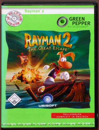 Rayman 2 The Great Escape PC CD-ROM Deutsch Ubisoft/Novitas Green Pepper 1999