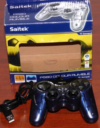 Saitek P580 Colour Rumble USB PC-Gamepad Dual-Analog Art-No. PP23b OVP
