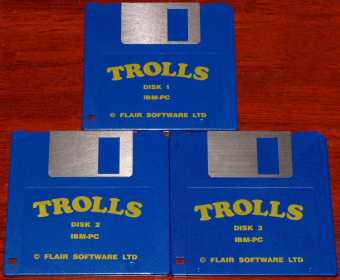 Trolls auf 3 IBM-PC DOS Game Disketten 3.5 Flair Software LTD 1992