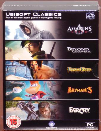 Ubisoft Classics 25 Years Box PC DVDs inkl. Assain's Creed, Beyound Good & Evil, Prince of Persia, Rayman 3, Farcry NEU/OVP 2011