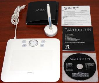 Wacom Bamboo Fun USB Grafik Tablet Model: CTE-450 weiss inkl. Stift & Pen Table Driver 5.05 Treiber-CD