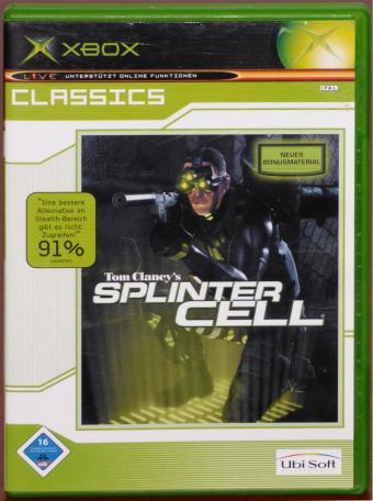 XBOX Tom Clancy's - Splinter Cell Komplett deutsche ungeschnitte Version Ubisoft 2002