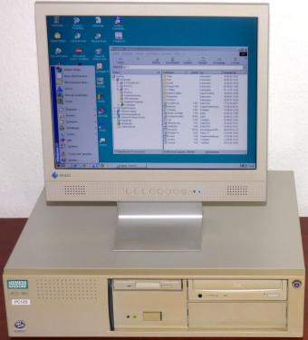 Siemens Nixdorf PCD-5H Intel Pentium 100MHz CPU, 32MB RAM, Cirrus Logic CL-GD5436 GPU, 2L-Cache-Modul, WD WDAC21200 1.2GB IDE HDD, Sony CDU76E CD-ROM, Sony MPF520-C Floppy, Intel SB82371SB PCISet, Astec 146W Netzteil, PhoenixBIOS v4.05 1996