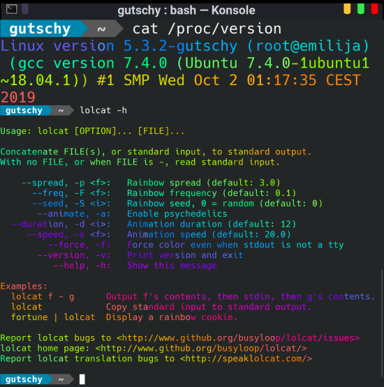 lolcat - the rainbow